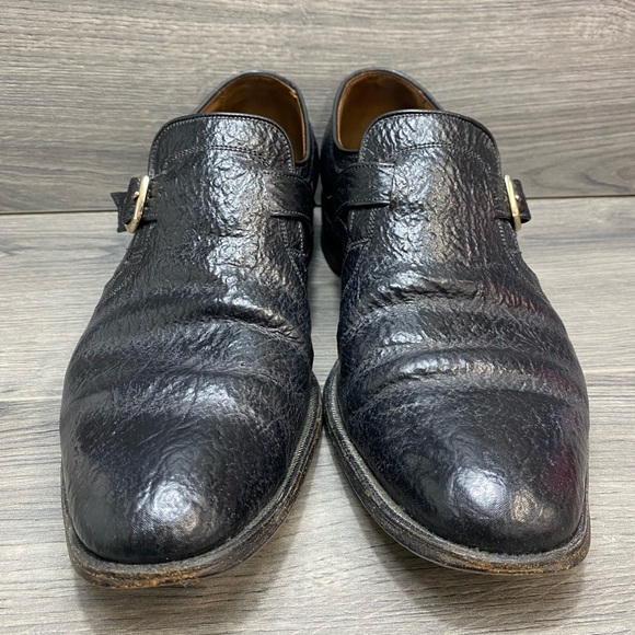 Allen Edmonds Sharkskin Monk Strap Men’s Loader Black Sz 12 Dress Shoe Vintage main image 10